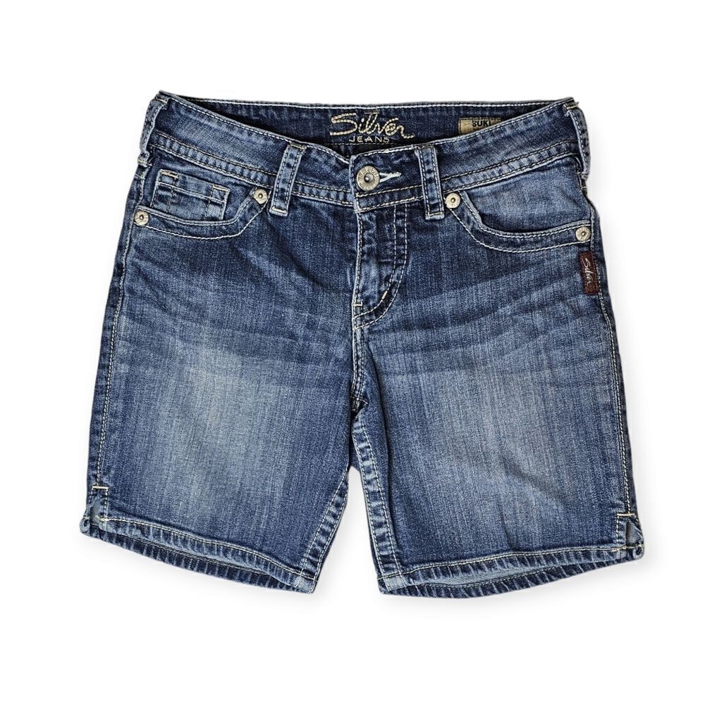 Silver Jeans Faded Blue Denim Bermuda Shorts